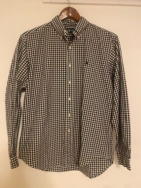Ralph Lauren Black and White Gingham Button-Down Shirt